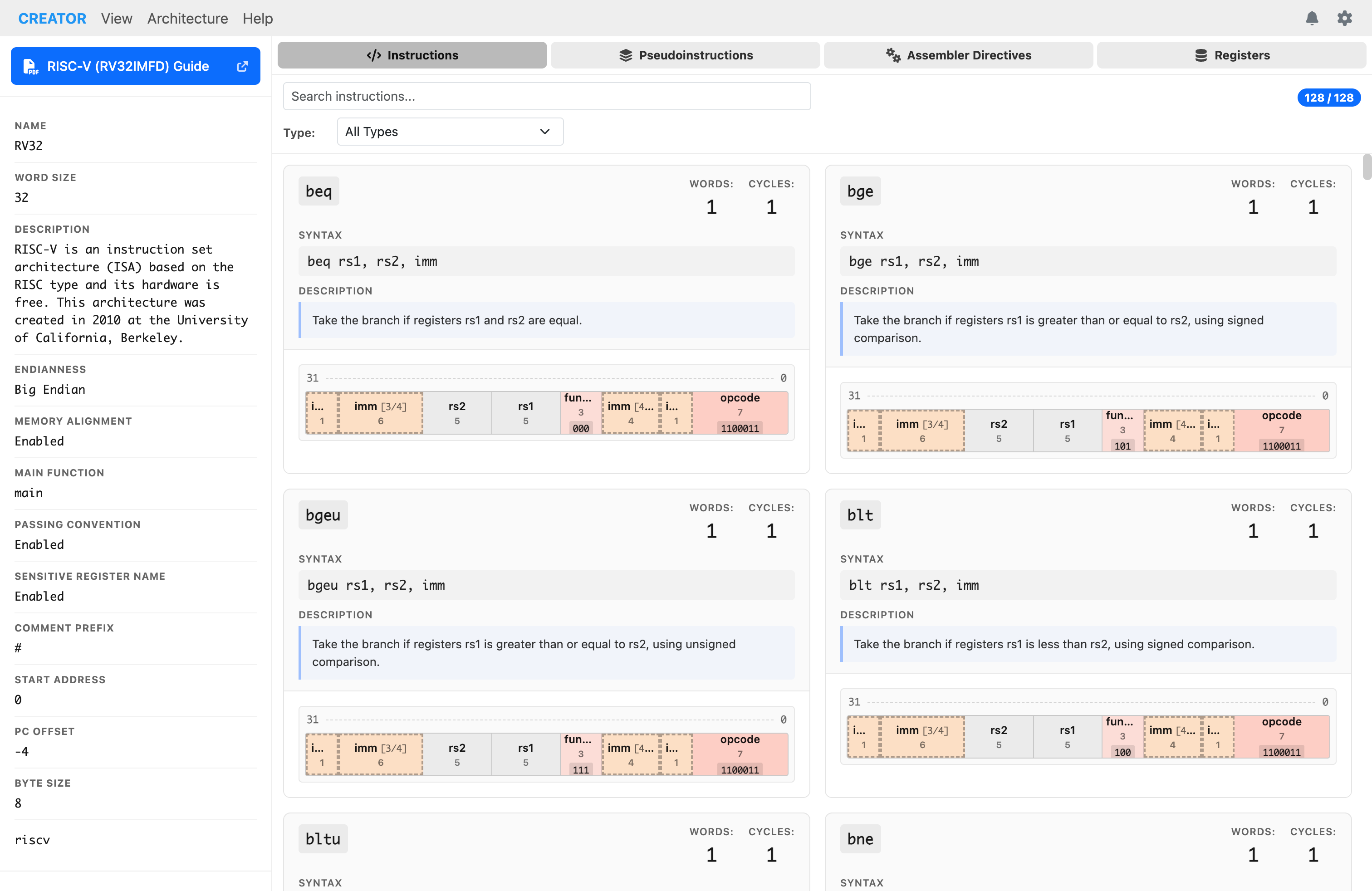 Architecture Instructions