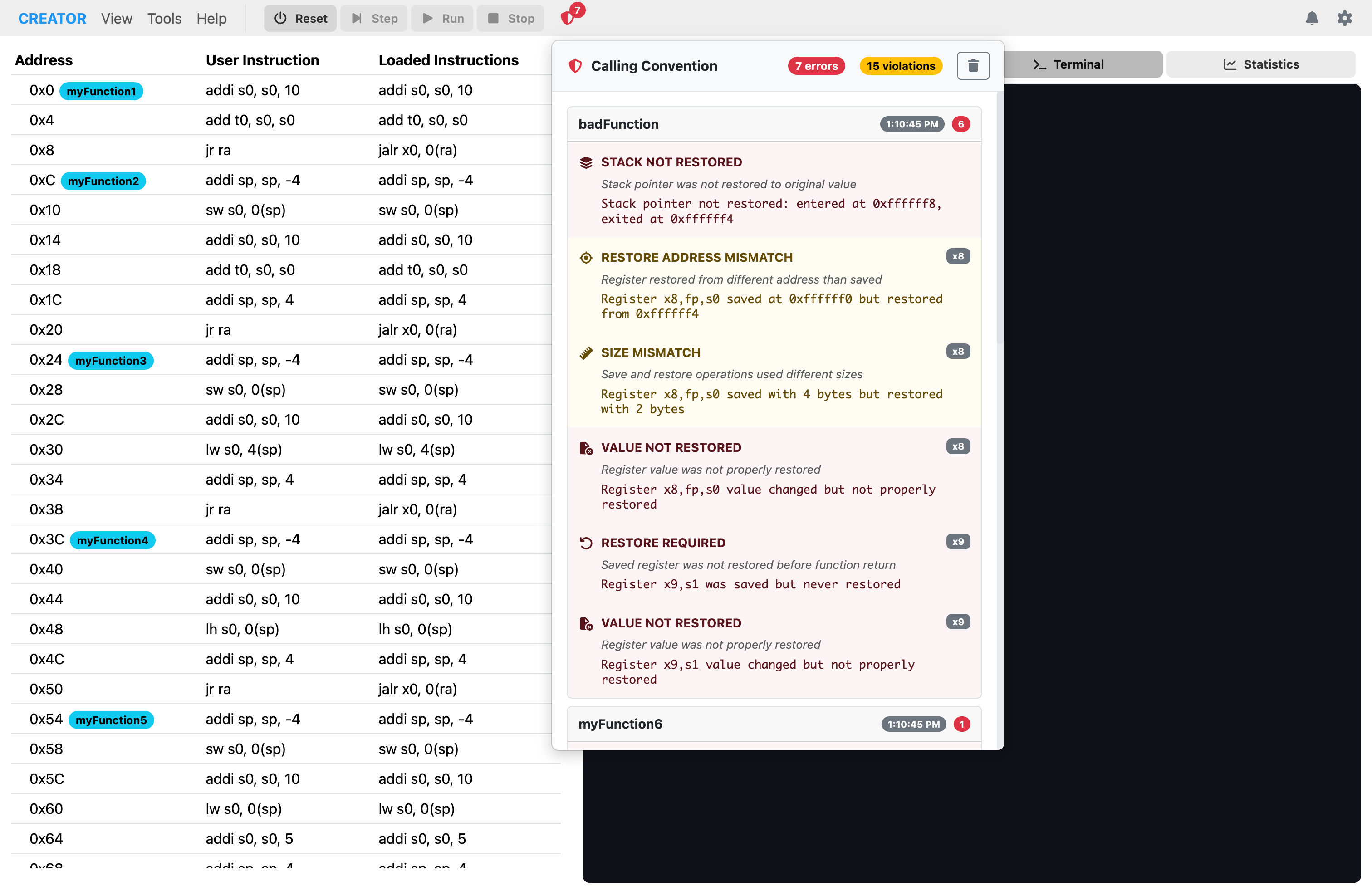 Simulator Sentinel Error