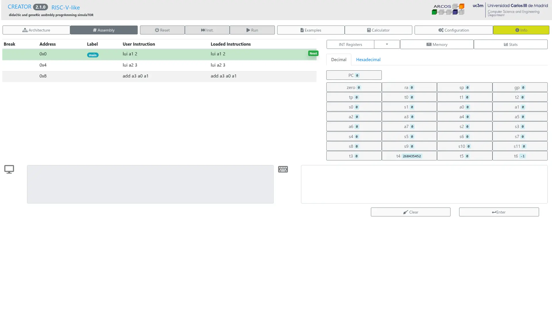 CREATOR - Assembly Programming Simulator
