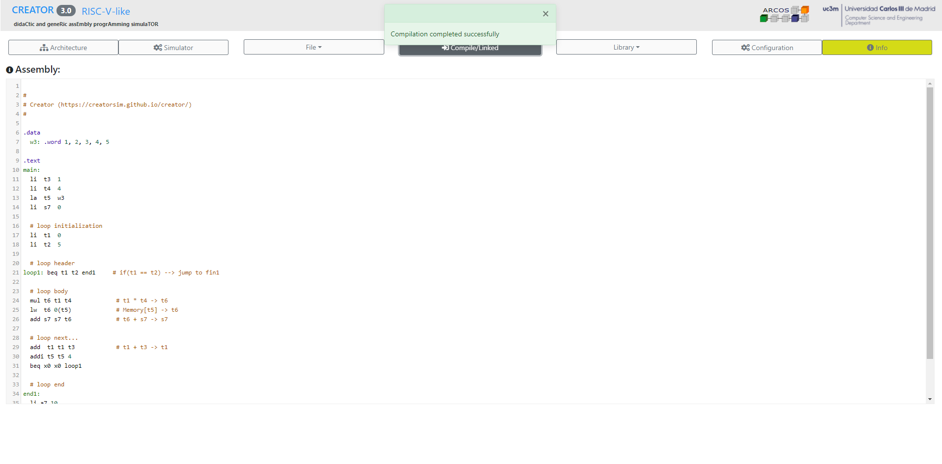 CREATOR didaCtic and geneRic assEmbly progrAmming simulaTOR